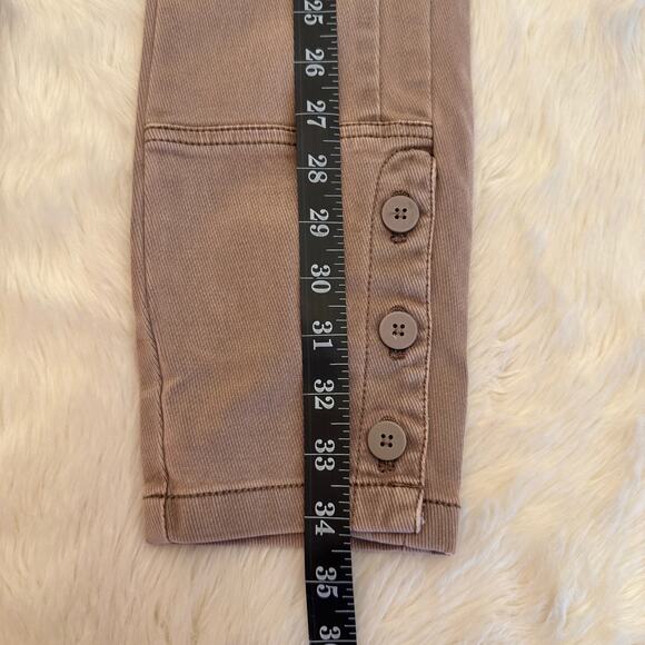 Anthropologie Button Leg Cropped Ankle Skinny Utility Pants 27 - Picture 11 of 15